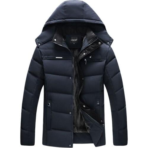 Winter Russian Mens Down Jackets Fleece Thicken Warm Jackets Hoodies Parkas Male Business Outerwear DAD Gift Coats