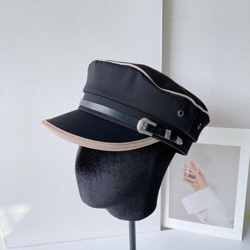 New Military Hats Women Sailor Cap Spring Summer Korean Painter Hat Beret Female Gorras Mujer Casual Octagonal Hat Newsboy Cap