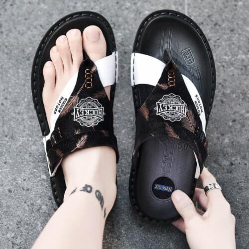 Summer Men Flip Flops Male Beach Slippers Outdoor Sports Slides Men Black Sandals