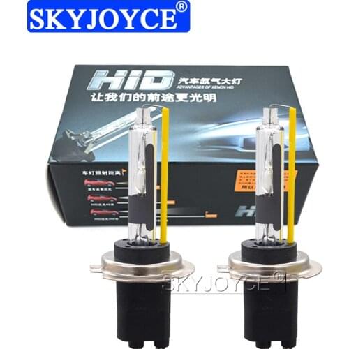 SKYJOYCE 2PCS AC Xenon 35W 55W H7R HID Xenon Bulbs H7 Metal Base 5500K Fast Bright Car Headlight Lamp For H7 HID Conversion Kit
