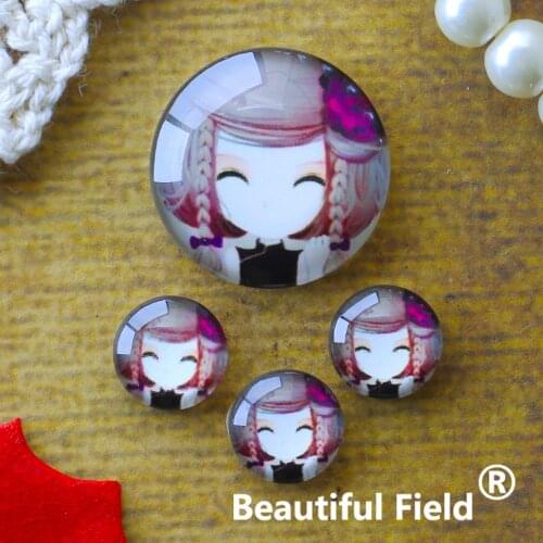 12mm 25mm 14mm 16mm 18mm 20mm Photo Glass Cabochons Round Cameo Set Handmade Settings Stone Girl AA34
