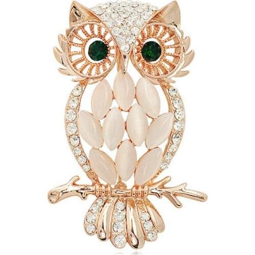 Rhinestone Owl Brooches for Women Crystal Cute Animal Brooch Pin Fashion Jewelry Gold Color Gift For Kids Exquisite Broches