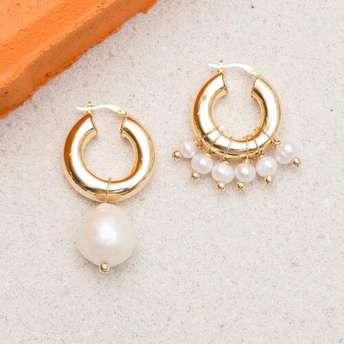 Thick natural freshwater pearl earring 2020 new seed beads boho drop flower earrings for women brincos para as mulheres trendy