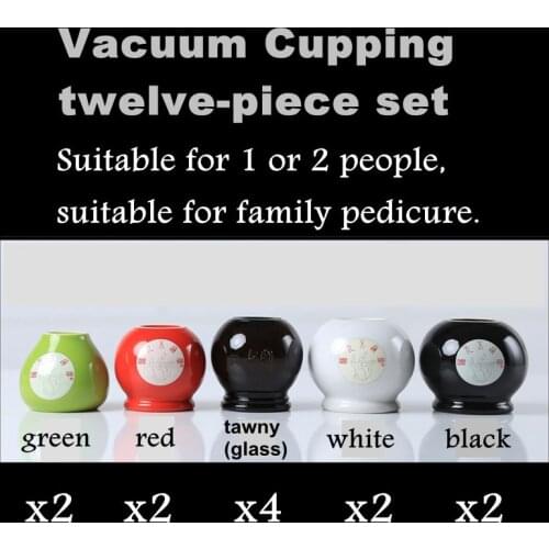 Home Use Old Chinese Doctor Thicken Ceramic Vacuum Cupping TCM Fire Treatment Pedicure Heat-resistant Cupping Jar 12-piece Set