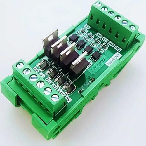 Output PNP Input General 12-24V Transistor Plate Optocoupler Isolator 4-Way PLC Amplified Board