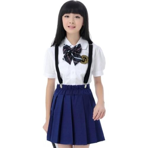 Girls Japanese School Uniform 4pcs Student School Suit Primary Teenager Sailor College Windstrap Uniform Female Plus Size D-0298