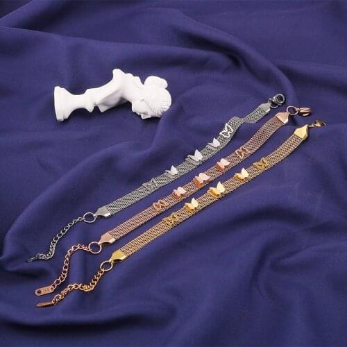 Stainless Steel Butterfly Bracelet for Women Mesh Belt Hand Chain Bracelet Animal Jewelry
