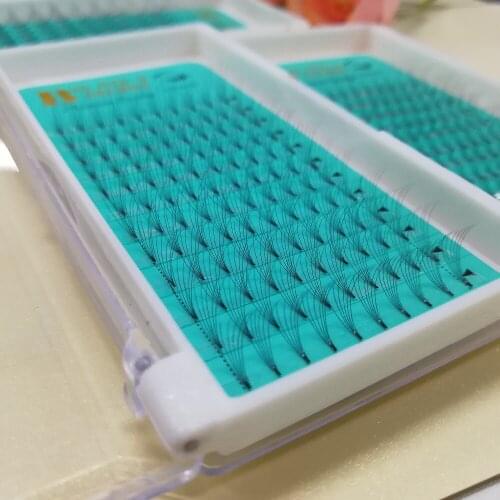 1Tray Short Stem Premade 6D Volume Lash Fans 6D Classic Fans Semi Permanent Individual Eyelash Extensions Free Shipping