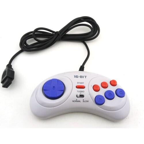 100pcs Game controller for SEGA Genesis for 16 bit handle Gamepad for MD Game Accessories Bring turbo and slow function