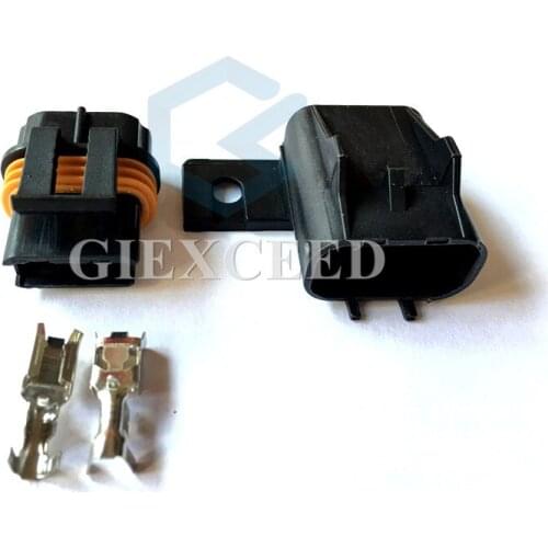 2 Sets 2 Pin 12033769 54200521 12033731 Female And Male 6.3mm Sealed Socket For Inline Fuse Wiring Automotive Connector