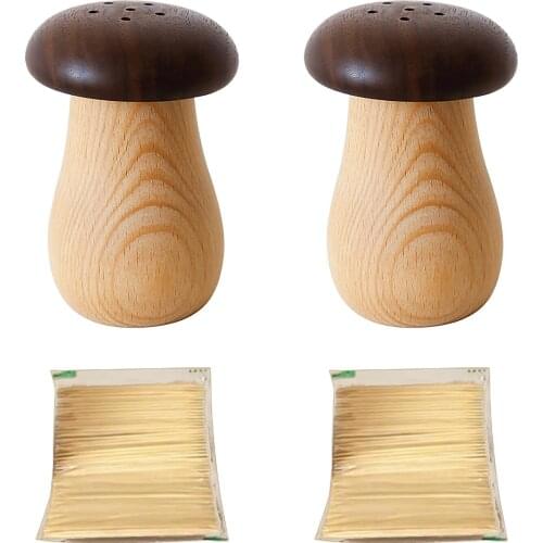 2pcs Toothpick Box Tooth-pick Wood Home Daily Use Cute Mini Small Mushroom Toothpicks Seal Ring Toothpick-holder