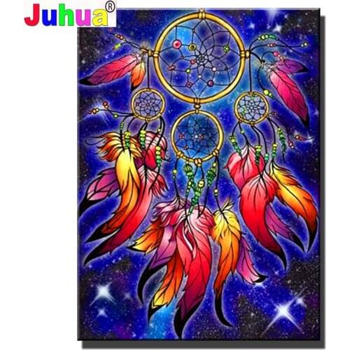 5D Diamond Painting Mosaic Dreamcatcher Diamond Embroidery Feather Crystal Sale Full Square Rhinestone Gift Wall Decor N411