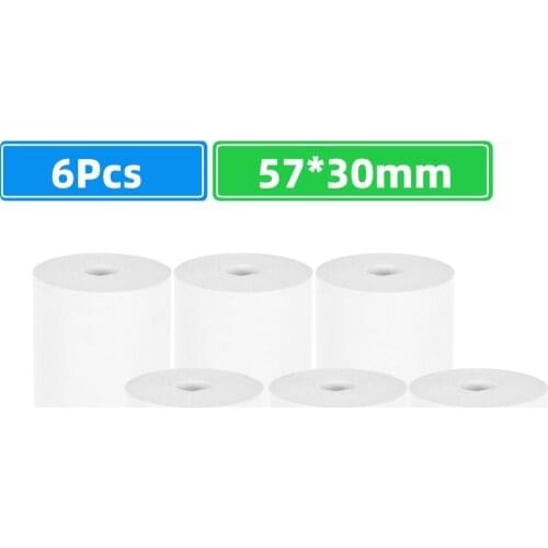 6 Rolls Thermal Receipt Paper Roll 57x30mm POS Printer Mobile Bluetooth Cash Register Papers Bill Ticket Printing Thermal Paper