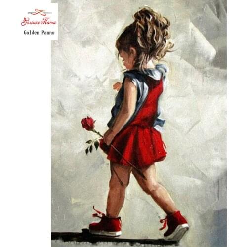 Diamond Painting Full Square 5D Diy Daimond Embroidery Diamant Mosaic Sale Displasy Broderie Diamant Rose little girl 12
