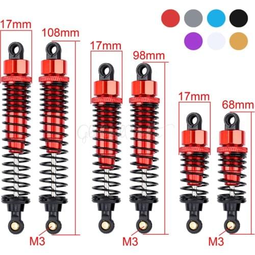 2PCS 68mm 98mm 108mm Aluminum Shocks Absorbers Damper for HSP HPI Himoto 1/10 Scale RC Car On-Road Monster Truck Off Road Buggy