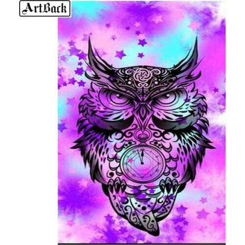 ARTBACK NEW 5d diy diamond painting owl landscape sticker full square diamond mosaic resin diamond embroidery crafts kit 20x30cm