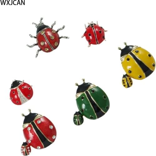 Insect ladybug brooch rhinestone enamel brooch lapel pins collar pin Decorative jewelry gift WXJCAN