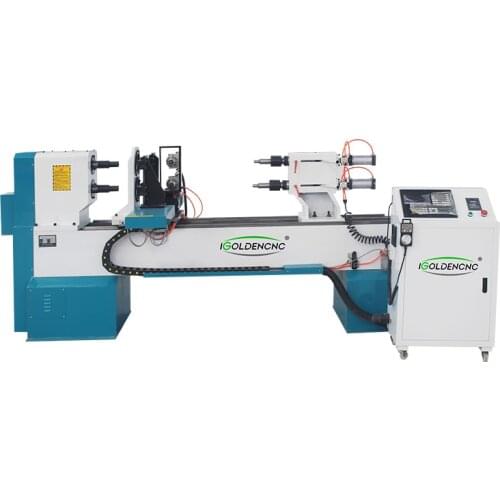Double axis four knife wood cnc lathe milling turning machine for sale