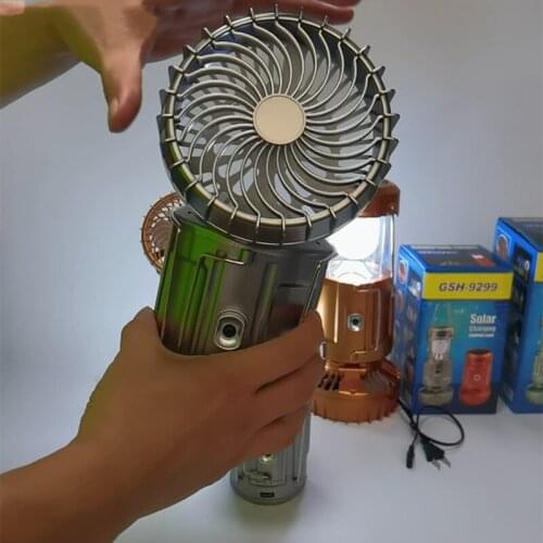 Solar Electric Fan Camping Lamp Hand Pull Switch Camping Lamp Lithium Battery Dry Battery Powered Horse Lamp