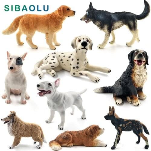 Dalmatian Bulldog Bull Terrier Labrador Siberian husky Dog Animal Model figurine home decor fairy garden decoration accessories