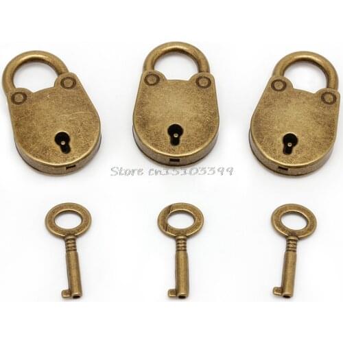 Hot Old Vintage Antique Style Mini Archaize Padlocks Key Lock With key Home Decer Hand Craft G08 Whosale&DropShip