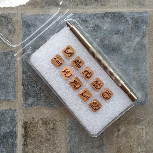 9*9mm Zinc Alloy Technical Font Leathercraft Staming Tool Leather Carving DIY for Printing Carved Hardness Steel Leather Craft