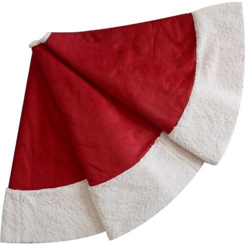 Sorrento 36"/42"/50" Red Suede with white Sherpa border Christmas Tree Skirt Christmas tree decoration