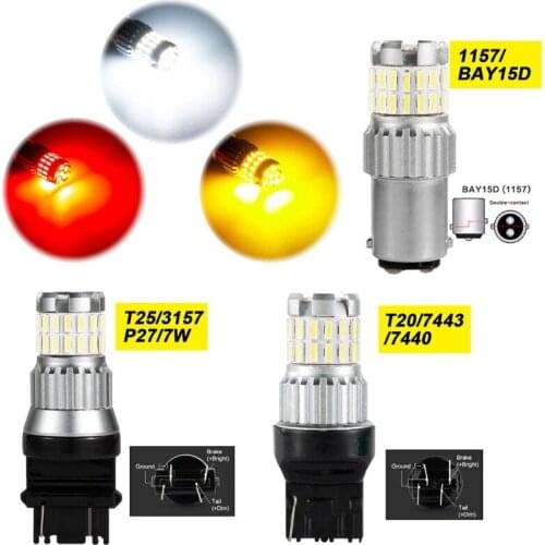Super Bright 7443 T20 3157 1156 T25 LED Bulb for Vehicle Backup Tail Brake Lamp Turn Signal Reversing Stop Parking Light 12-24V