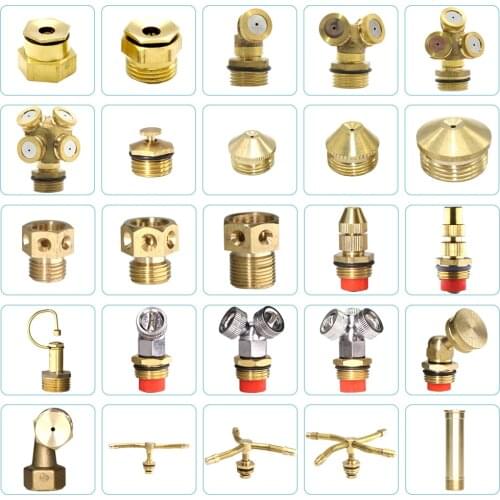 RBCFHl Brass Nozzle Garden Mist Sprinkler Spray Copper Misting Cooling System Nozzle Irrigation Thread Fog Watering Tools