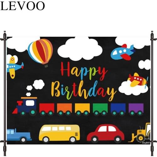 LEVOO Photographic Background Birthday Cloud Car Train Child Photocall Photobooth Studio Photography Backdrop