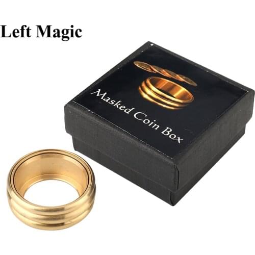 Masked Coin Box Magic Tricks Coin Appear Magia Magician Close Up Illusions Gimmick Props Mentalism Produce Coin Drum Box Magica