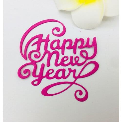 Happy New Year Metal Cutting Dies Stencil Scrapbooking DIY Album Stamp Embossing