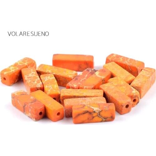 Natural Orange Sea Sedimen Jaspers Stone Loose Beads For Jewelry Making 4*13mm Spacer Beads Fit Diy Bracelets Accessory 15
