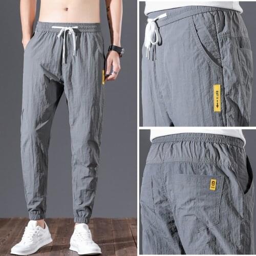 Nylon Oversized Korean Style Men Clothing Spring Joggers Pants Men Breathable Pencil Pants Fashion Streetwear Trousers