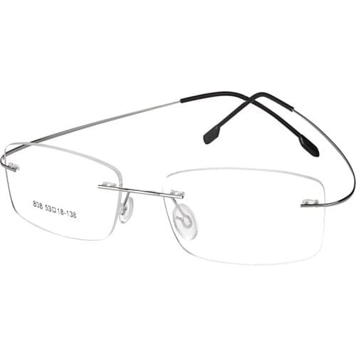 Rimless Titanium Glasses Frame Men Ultralight Prescription Square Eyeglasses Women Myopia Optical Frame Korean Screwless Eyewear