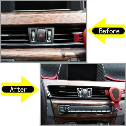 Real Carbon Fiber Car Center Console Air Conditioning Vent Frame Trim For BMW X1 F48 2016-2019 Accessories