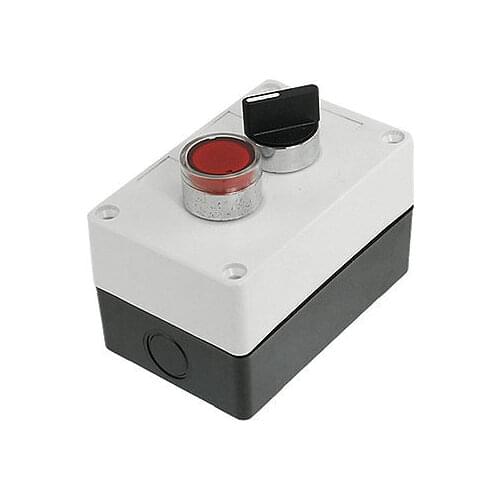 AC 240V 3A Red Push Button 1 NC 2 NO 3 Positions Rotary Selector Switch Station