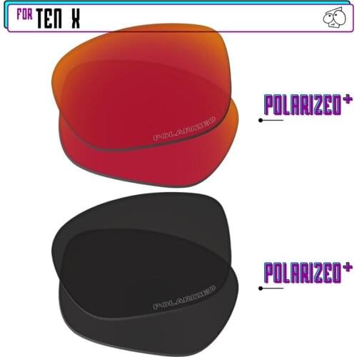 EZReplace Polarized Replacement Lenses for - Oakley Ten X Sunglasses - BlackPPlus-RedPPlus