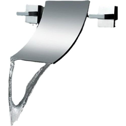 Luxury bathroom design 2 handles waterfall faucet chrome,brass basin faucet,wall mount basin faucet