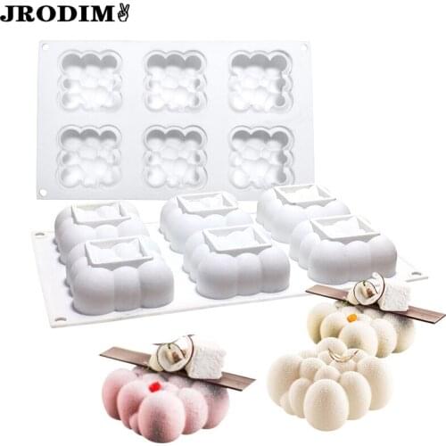 6 Gird Cloud Shape Mold Silicone Cake Molds Handmade Aromatherapy Plaster Candle 3D Cloud Mould Kitchen Baking Cake Tools Acces