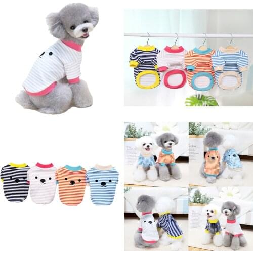 Cute Stripe Dog Hoodie Autumn Winter Dog Clothes Pet Clothing Outfit Garment Yorkshire Pomeranian Maltese Poodle Bichon Clothing
