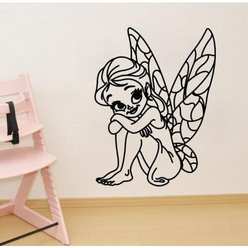 Fairy Cartoon Kids Wall Stickers Children Girls Room Decoration Art Murals Removable Vinyl Mural Bedroom Wall Decals Home Decor