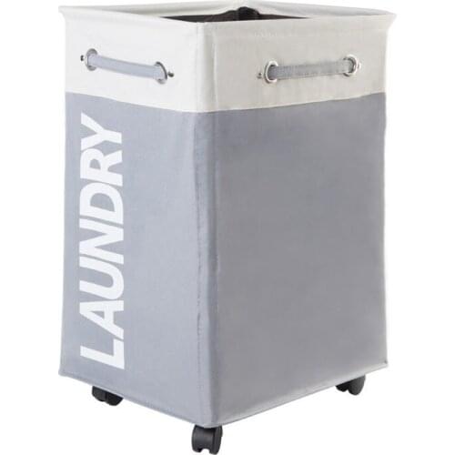 Folding Collapsible Laundry Basket Large with Handles-Splicing Laundry Hamper on Wheels-Tall Foldable Cloth Organizer Storage