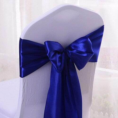 Wedding Decoration Chair Back Flower Satin Ribbons Chair Back Bowknot For Wedding Party Event Banquet Chairs Cover Decor