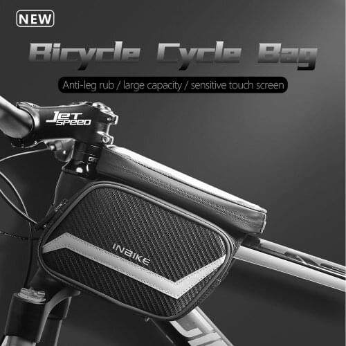INBIKE Bicycle Bag Front Beam Bag Mountain Bike Saddle Bag Phone Top Tube Bag Touch Screen Riding Equipment Accessories
