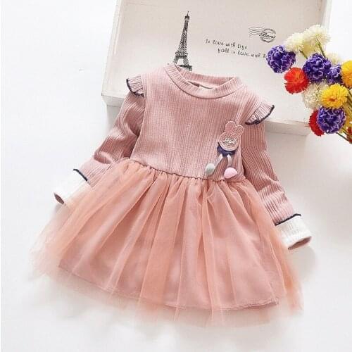 Girls' Spring Autumn Clothes 2020 New Long-sleeved Dresses Little Girls Childrens Skirts Childrens Net Yarn Princess Dresses