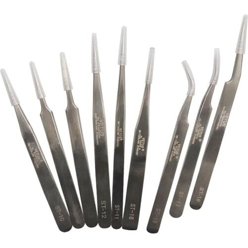 High Presicion Stainless Steel Tweezers for 3D Volume Eyelash Extensions Anti-static Thin Tip weezer Professional Beauty Tool