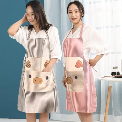 1Pcs Kitchen Cooking Apron Cute Pig Printed Sleeveless Polyester Apron Waterproof Anti-oil Apron Home Cleaning Tool Accessories