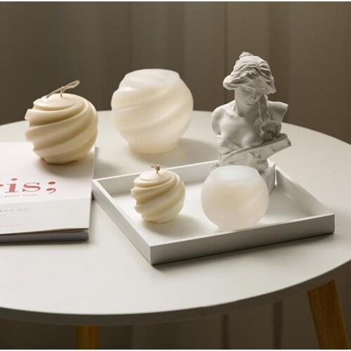 1pcs Simple Design Geometric Ball Planet Scented Candle Mold DIY Epoxy Plaster Silicone Mold Candle Making Resin Mould Clay Mold