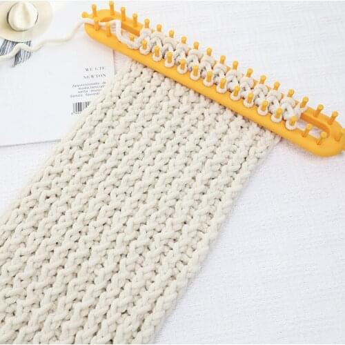 3pcs/Set Weaving Loom Knitting Kit Plastic Pompom Sock Hat Scarf Scarves Maker Plastic Long Handle DIY Weaving Tool Random Color